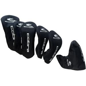 Cobra Golf Club Headcover Set Black Driver Fairway Hybrid Putter Covers New